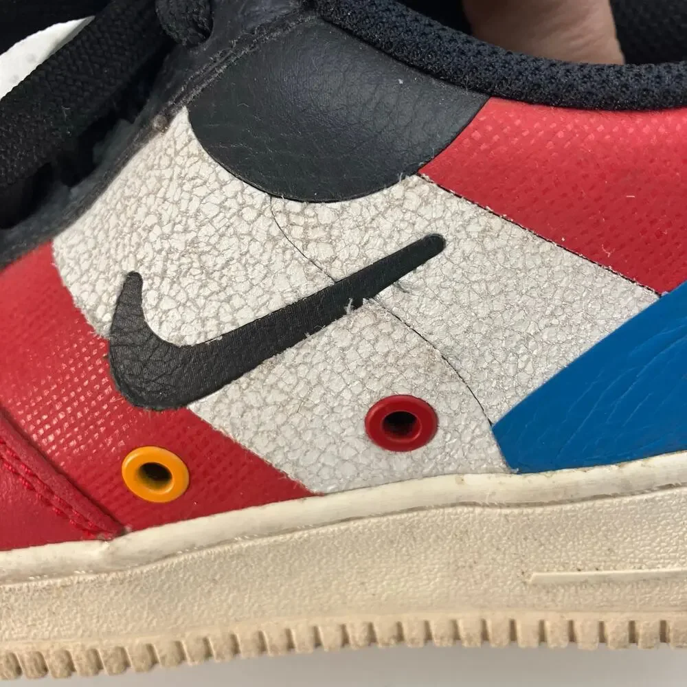 Nike Air Force 1 Low What The Multi-Color‎ Youth 4.5Y AQ4211-100 Cracked Leather